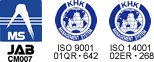 MS JAB COMOO7,ISO 9001 01QR・642,ISO14001 02ER・268